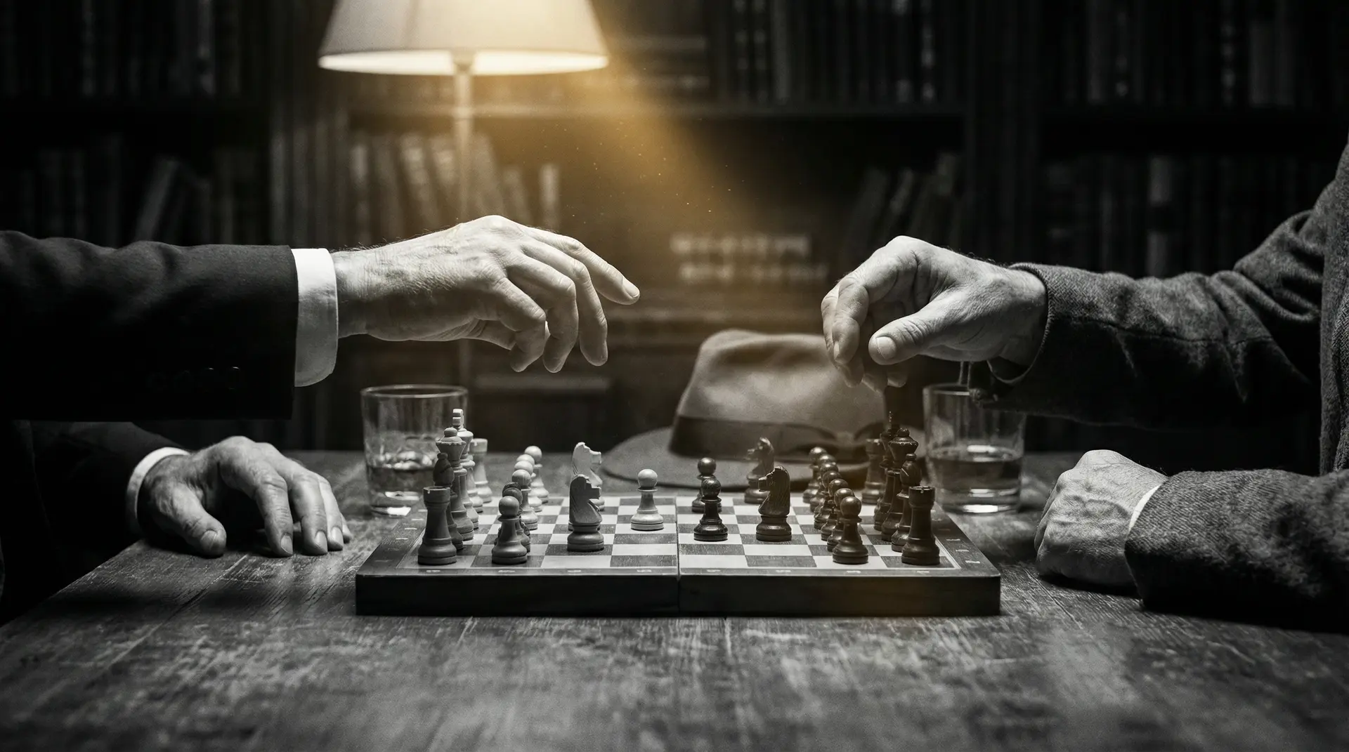 美国第十次啦 艺术探索系列 - 非线性叙事，棋盘上的对弈象征命运的交错